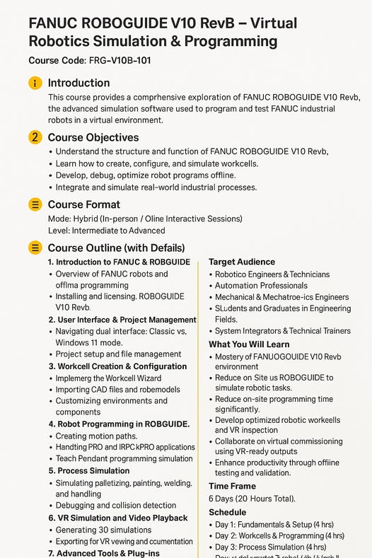 🟡 FANUC ROBOGUIDE V10 RevB – Virtual Robotics Simulation & Programming